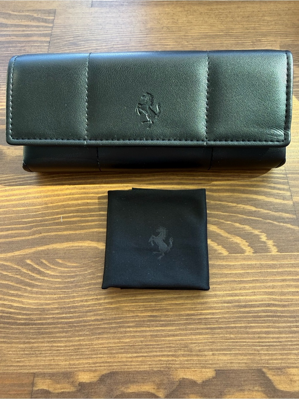 Ferrari Black Glasses Case with Microfiber Pouch